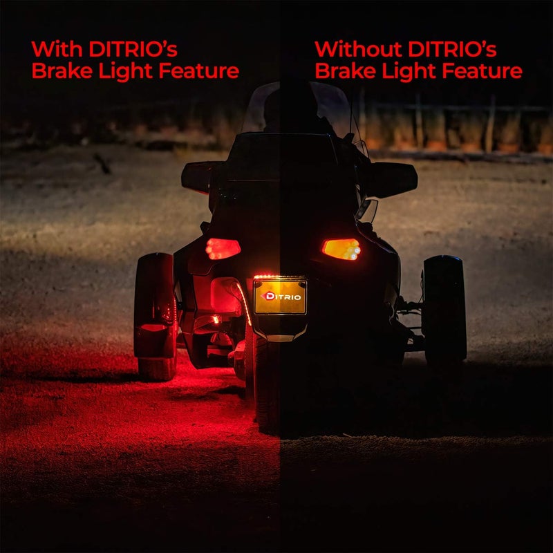 DITRIO 8PCS Underglow RGB LED Strip Light Kit DC 12V with 2 Red Blinking Brake Light Styles for Motorcycles Trikes Golf Carts ATVs UTVs – M8r - Image 3